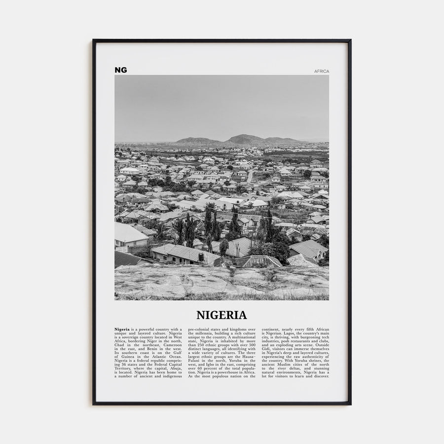 Nigeria Travel B&W No 2 Poster