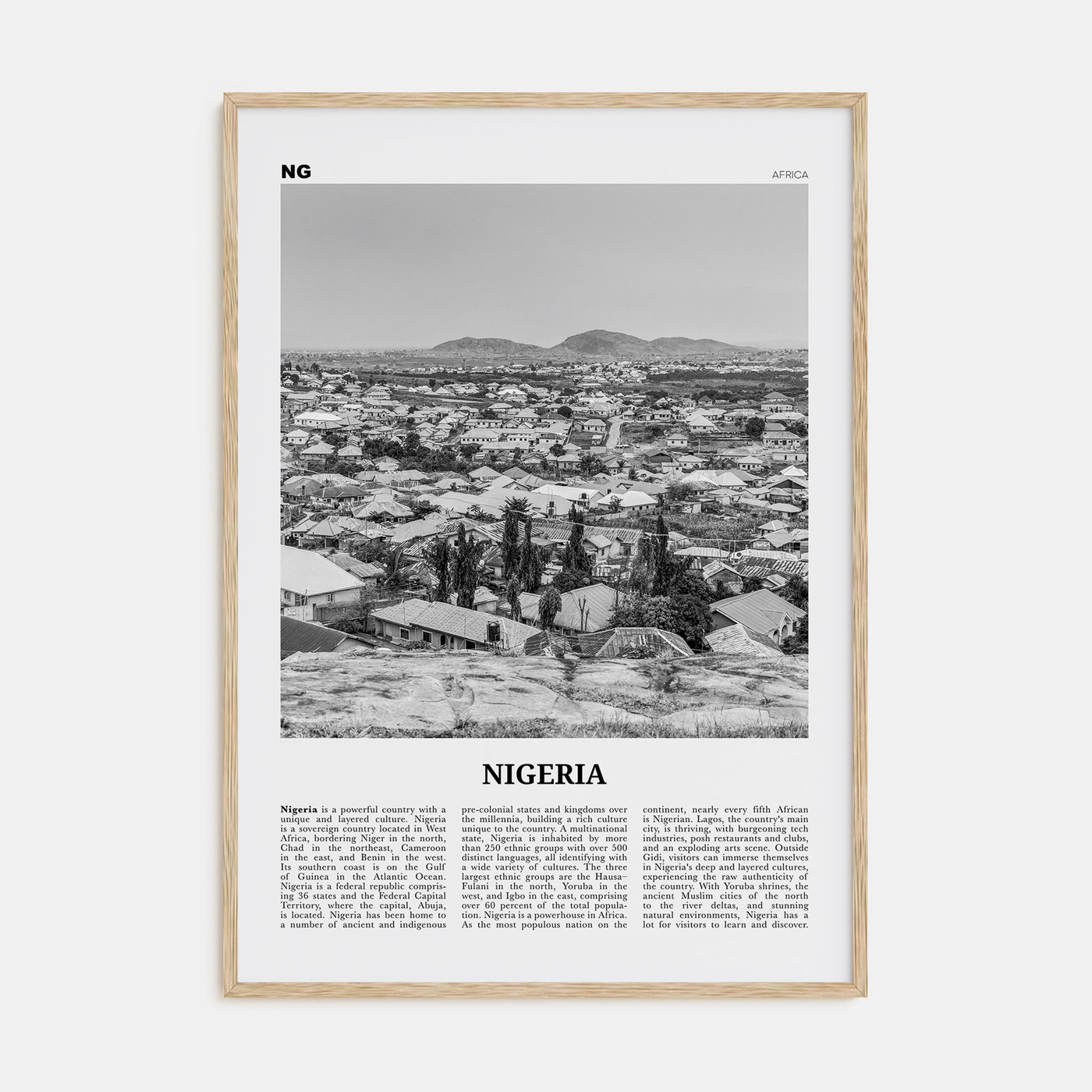 Nigeria Travel B&W No 2 Poster