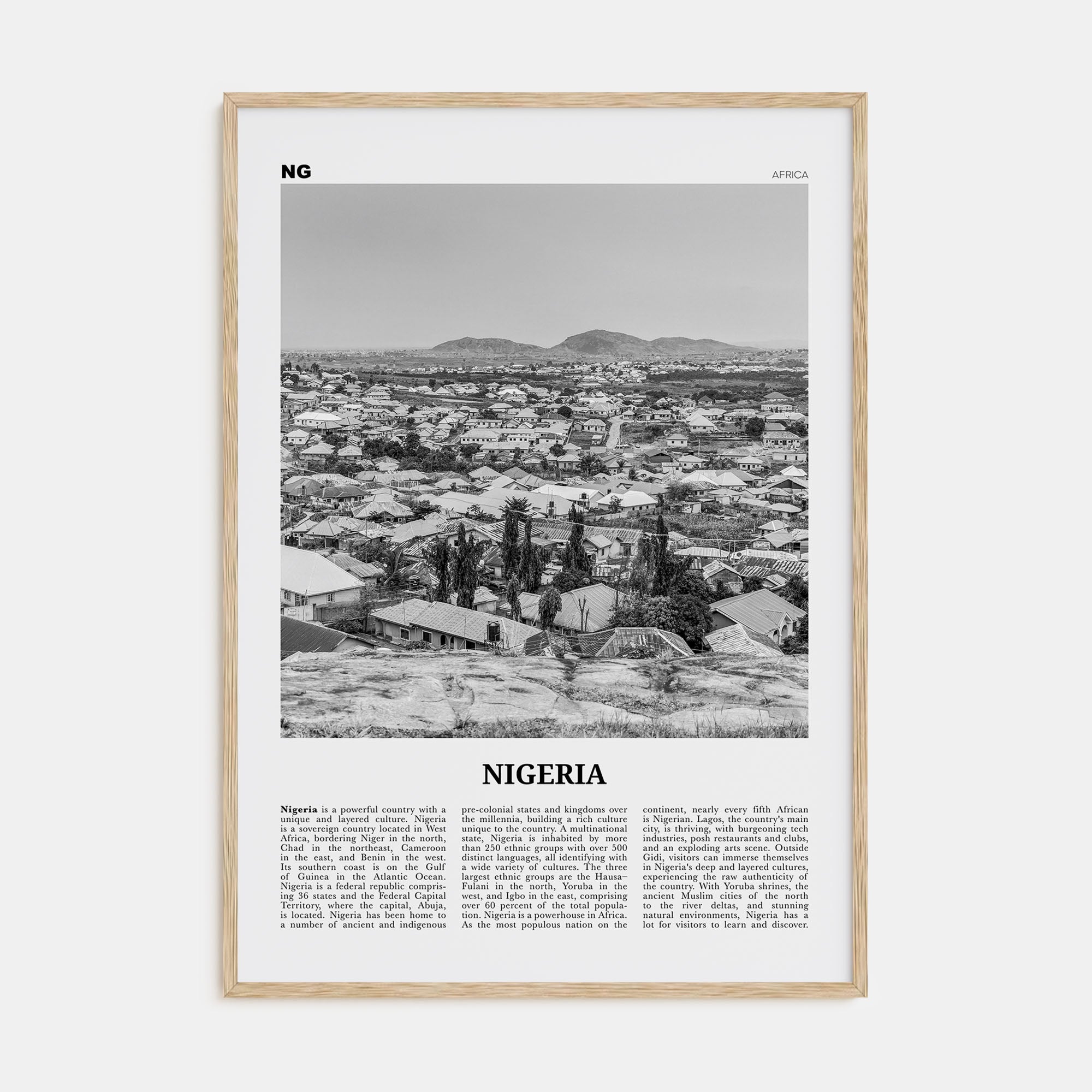 Nigeria Travel B&W No 2 Poster