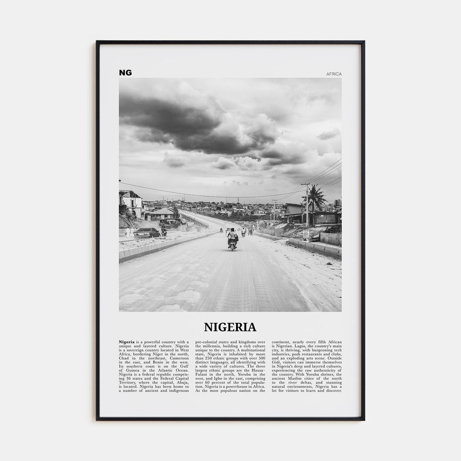 Nigeria Travel B&W No 3 Poster