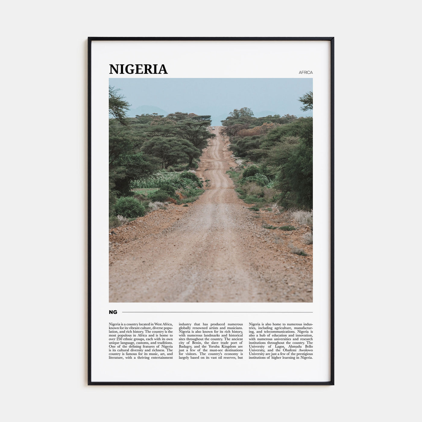 Nigeria Travel Color Poster