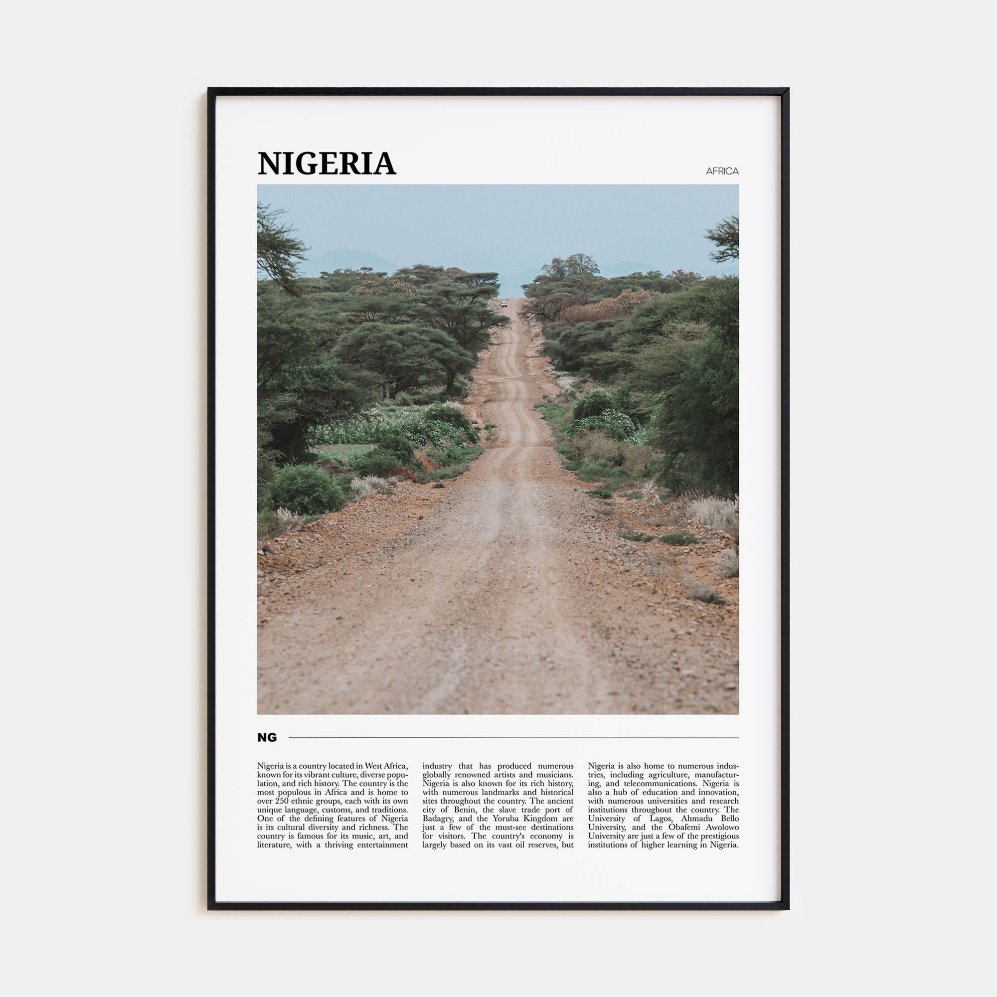 Nigeria Travel Color Poster