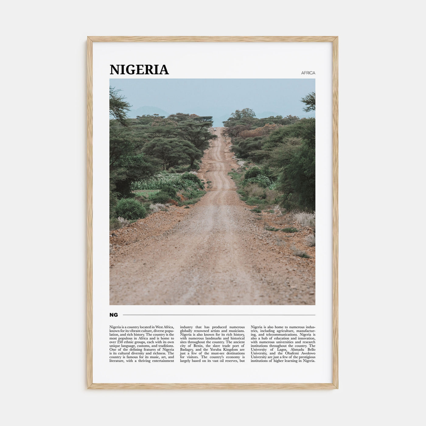 Nigeria Travel Color Poster