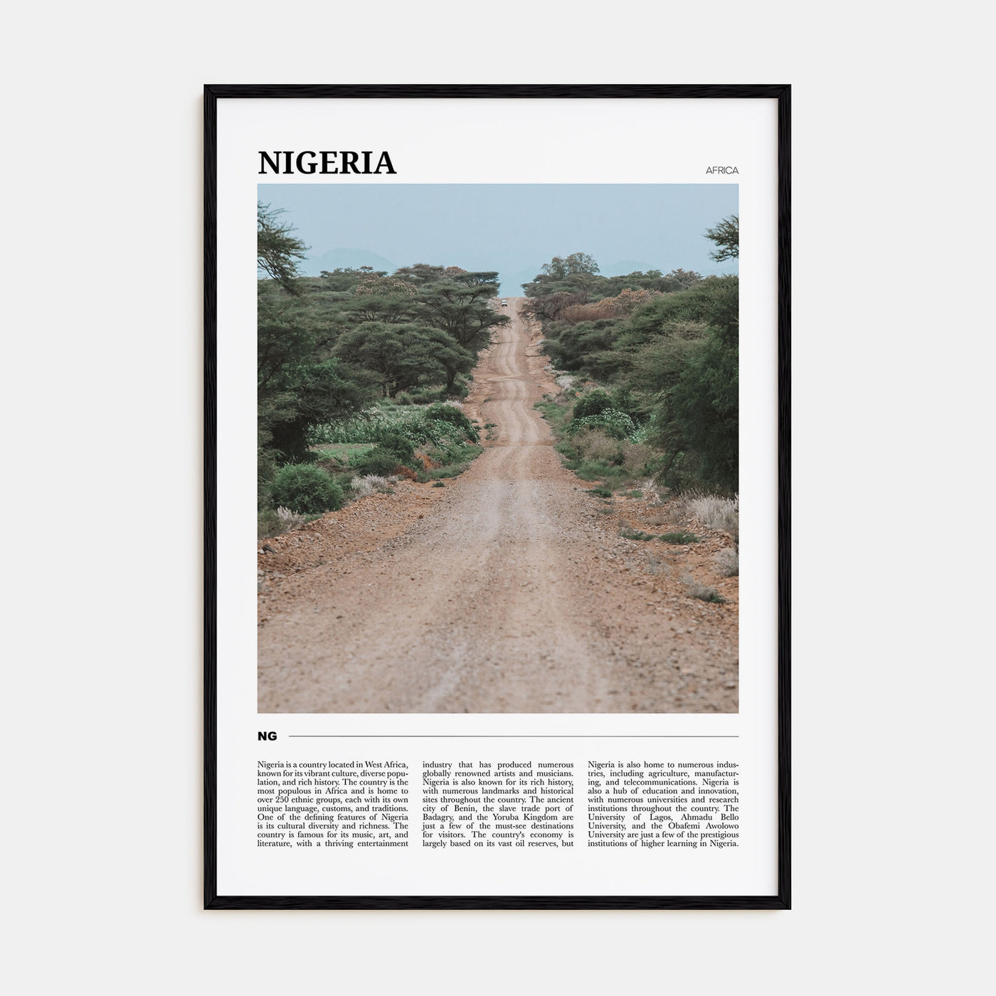 Nigeria Travel Color Poster