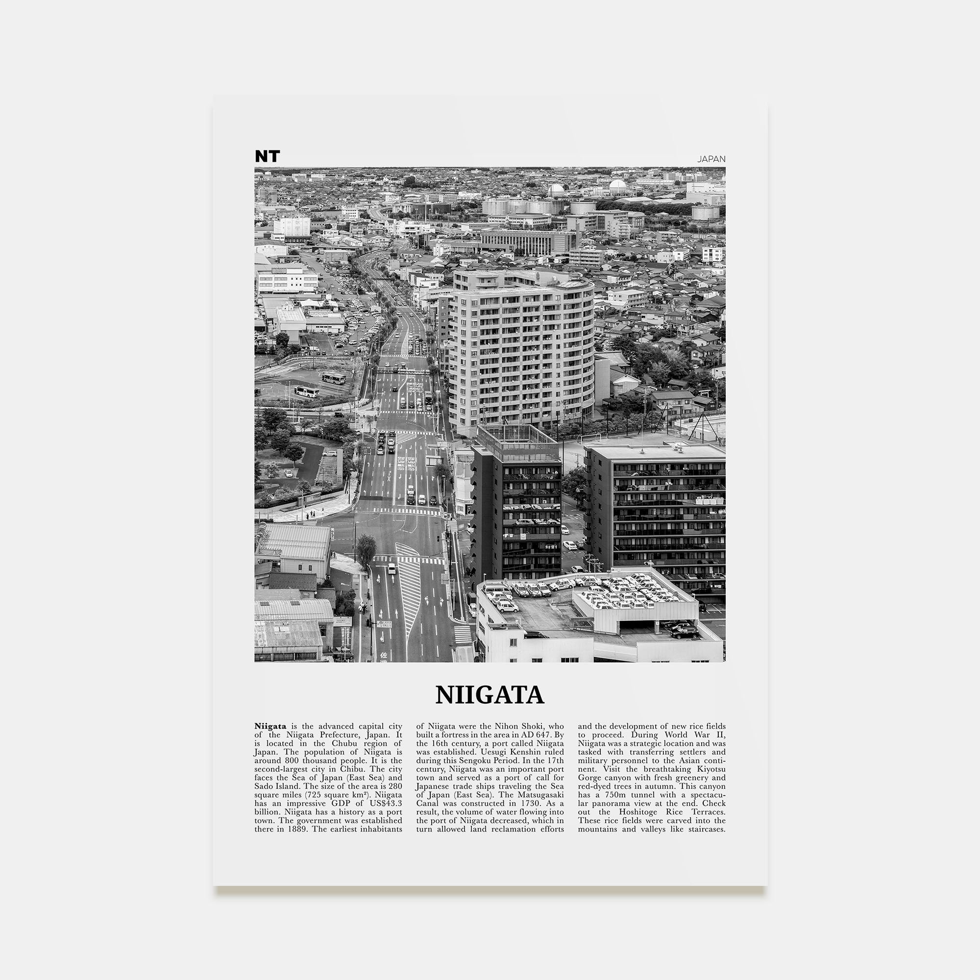 Niigata Travel B&W Poster