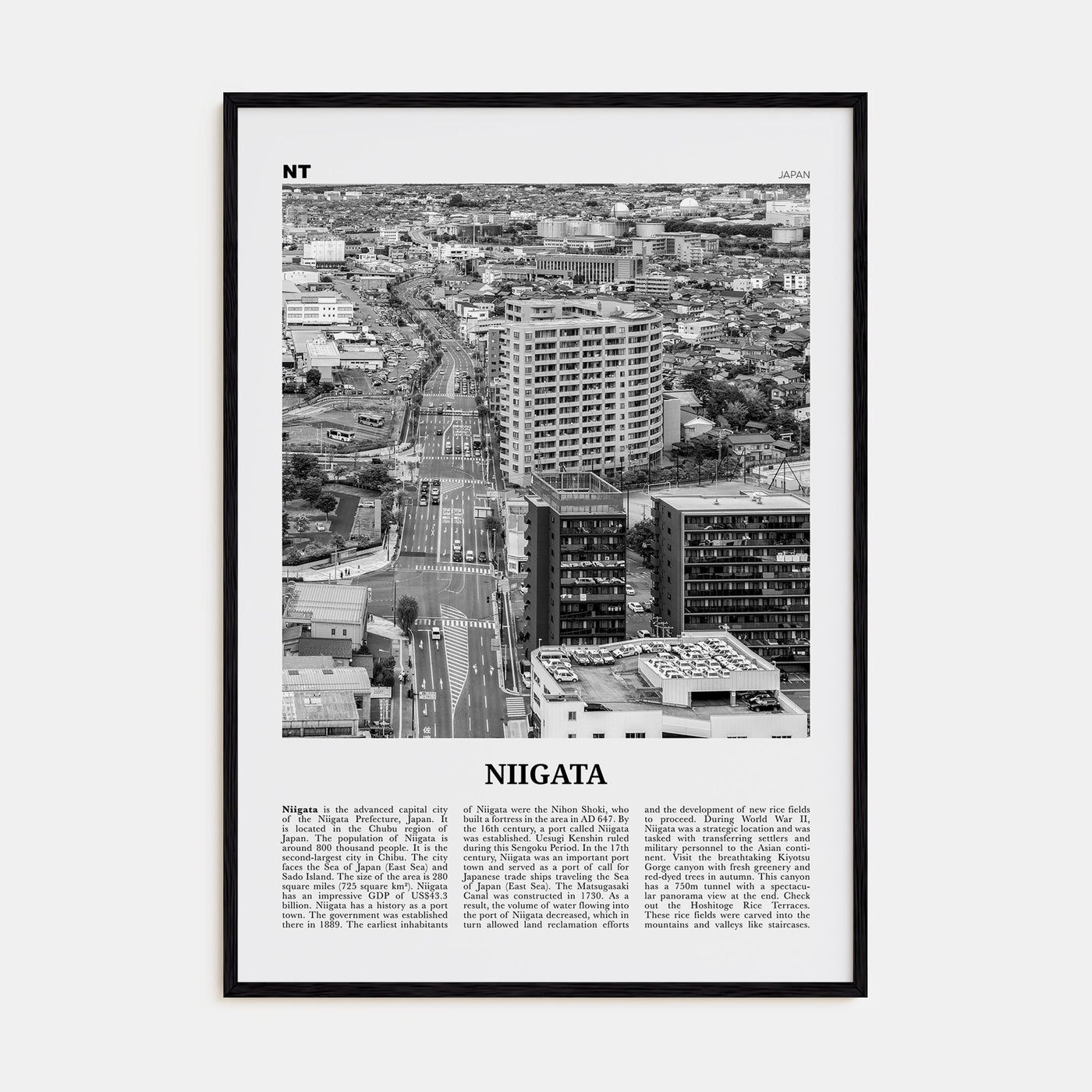 Niigata Travel B&W Poster