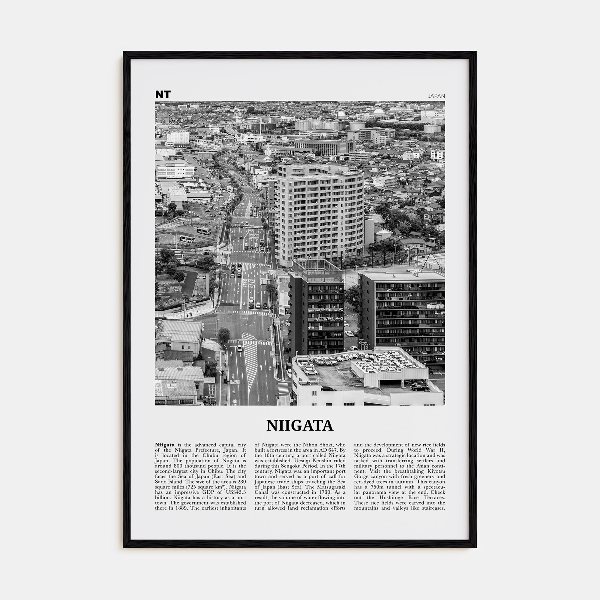 Niigata Travel B&W Poster