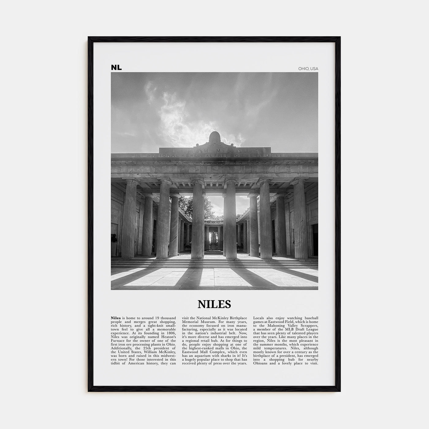 Niles Travel B&W Poster