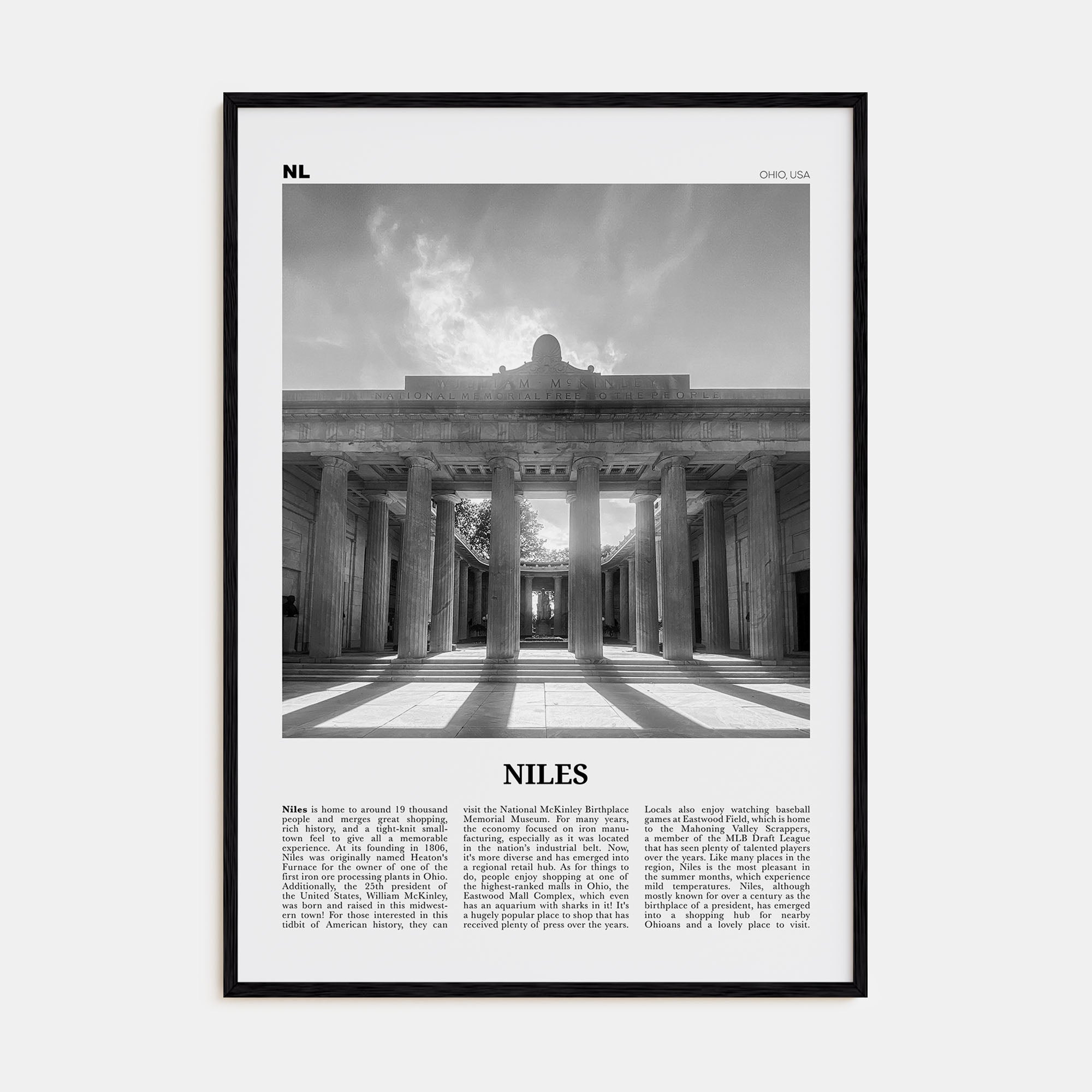 Niles Travel B&W Poster