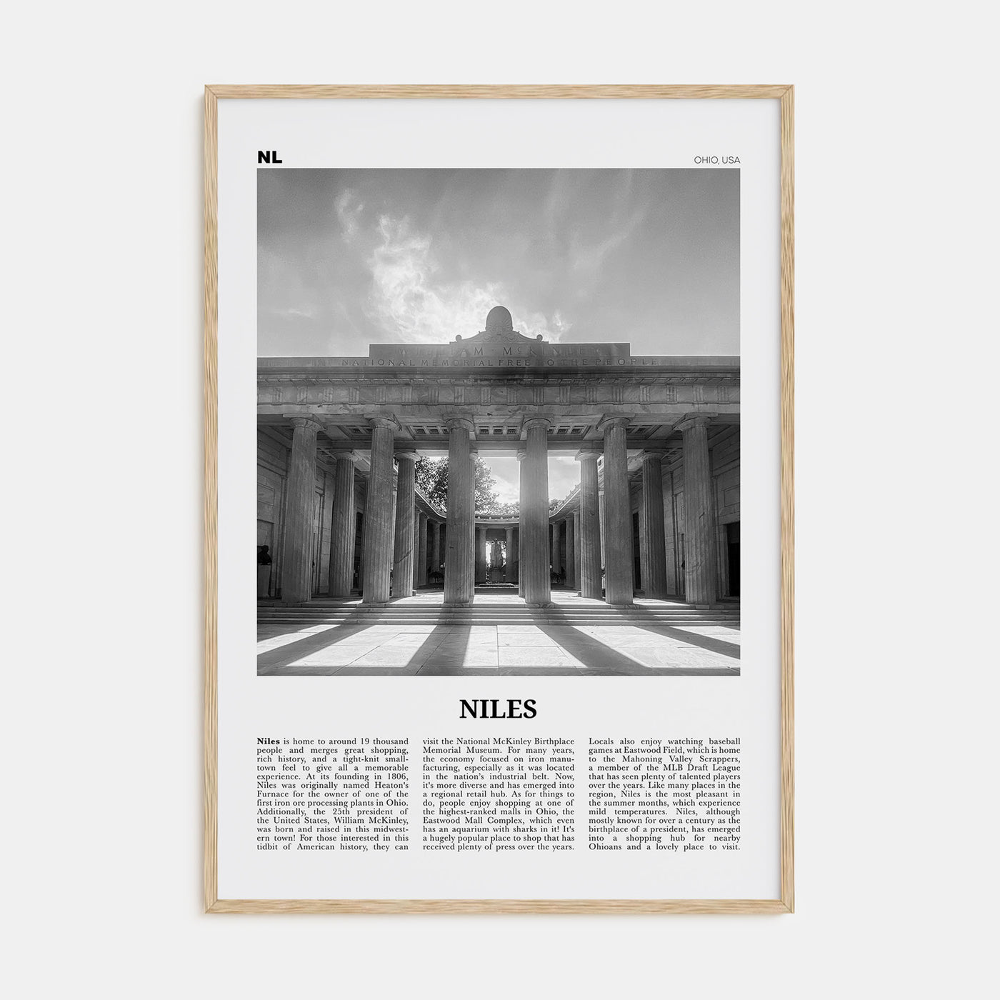 Niles Travel B&W Poster