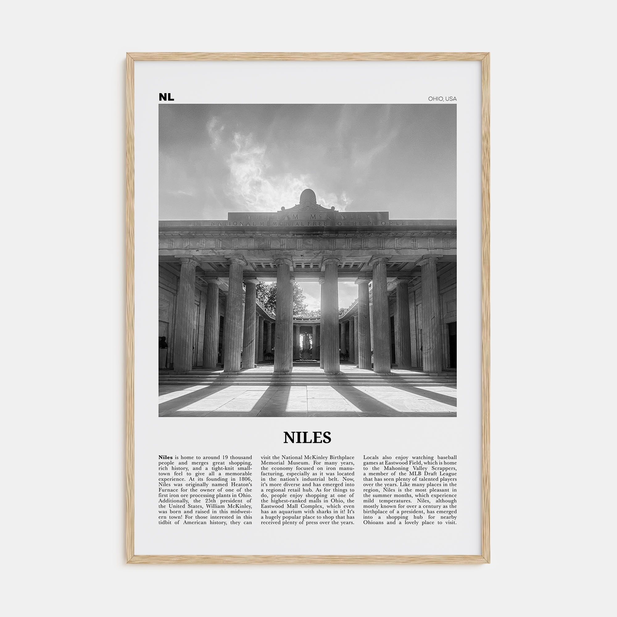 Niles Travel B&W Poster