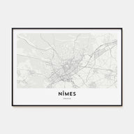 Nîmes Map Landscape Poster