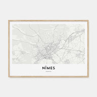 Nîmes Map Landscape Poster