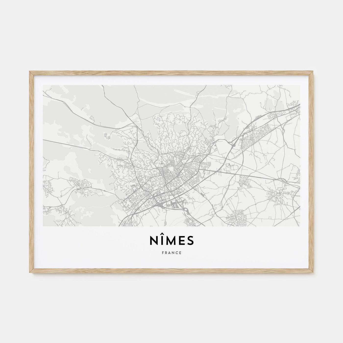 Nîmes Map Landscape Poster