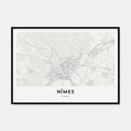 Nîmes Map Landscape Poster