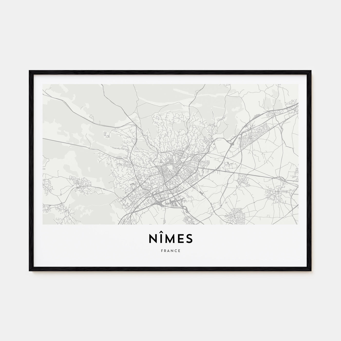 Nîmes Map Landscape Poster