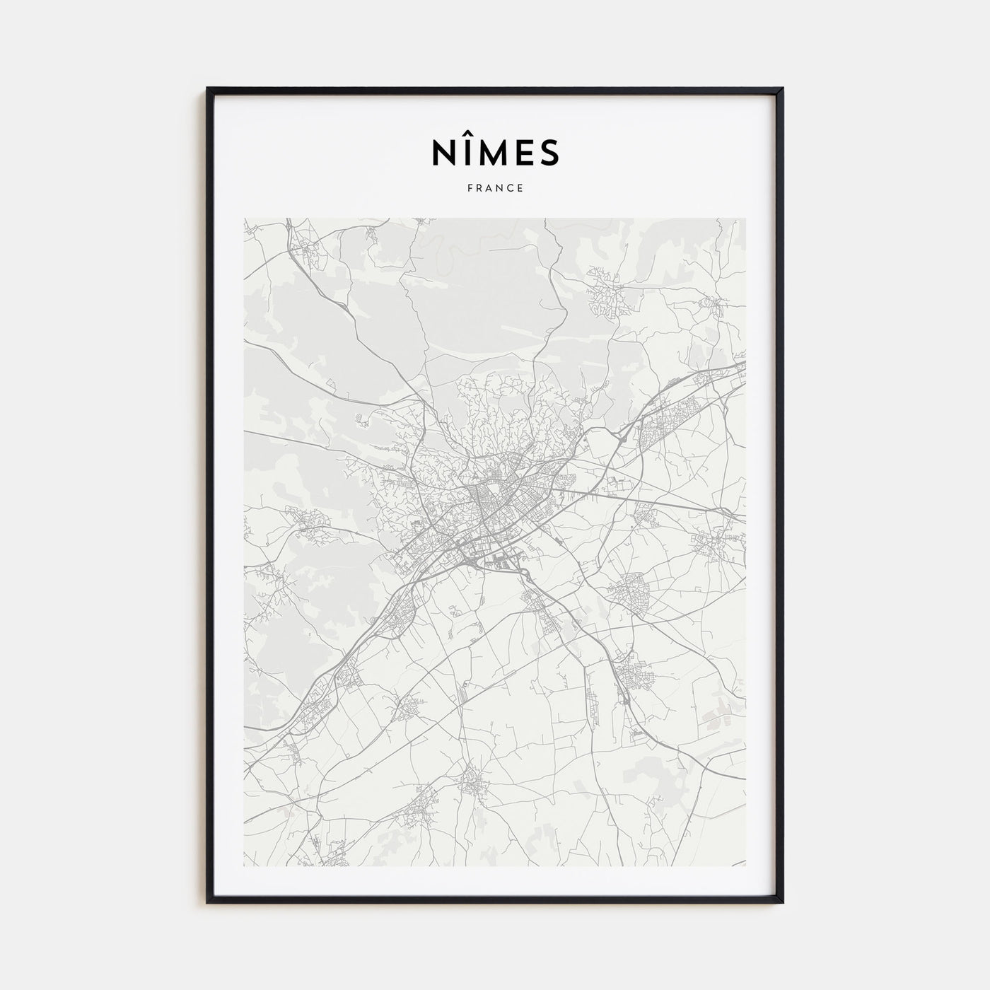 Nîmes Map Portrait Poster