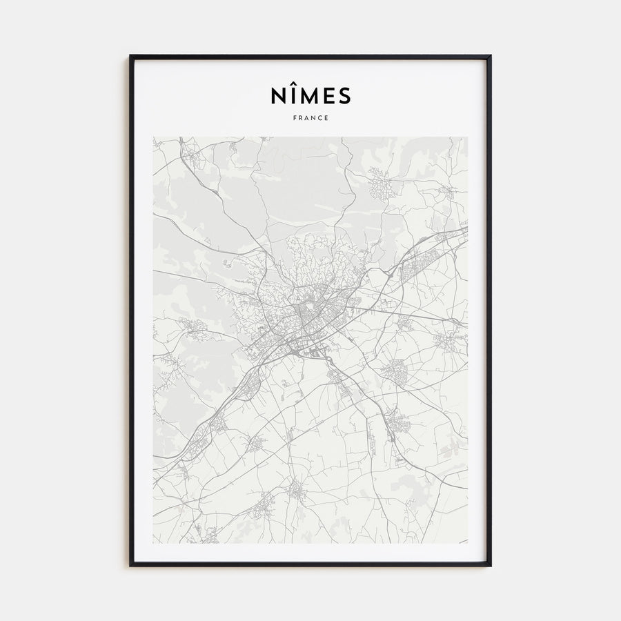 Nîmes Map Portrait Poster