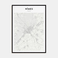 Nîmes Map Portrait Poster