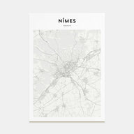 Nîmes Map Portrait Poster