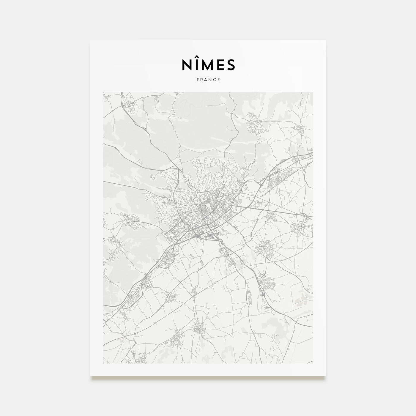 Nîmes Map Portrait Poster