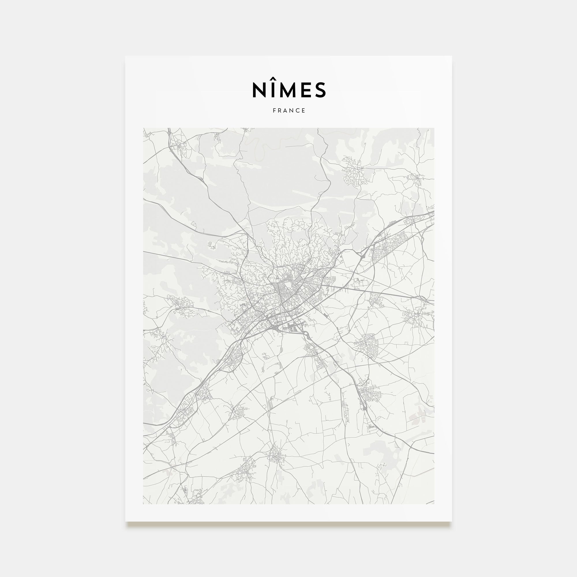 Nîmes Map Portrait Poster