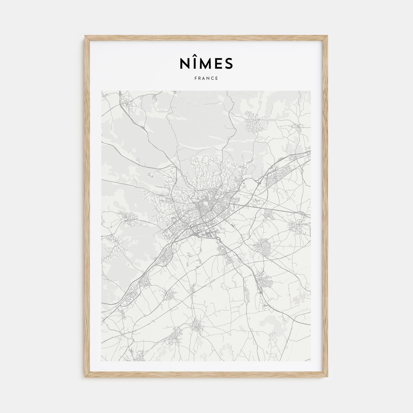 Nîmes Map Portrait Poster