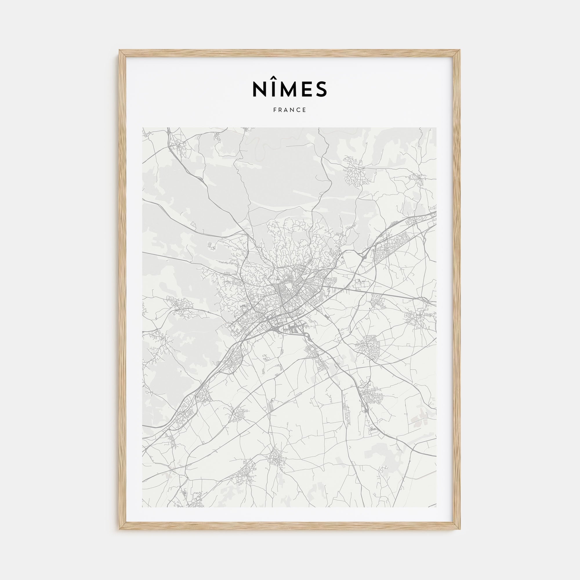 Nîmes Map Portrait Poster