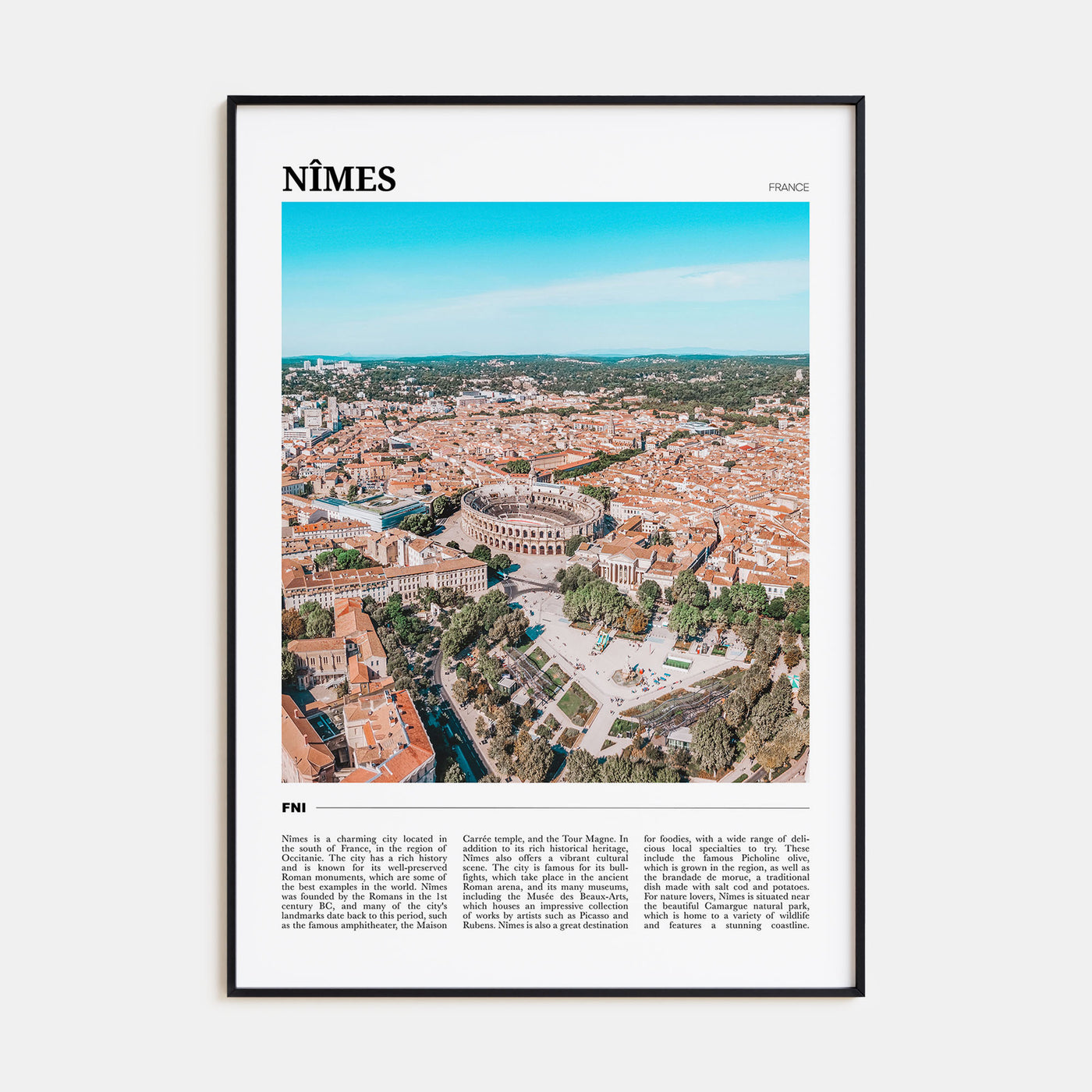 Nîmes Travel Color Poster