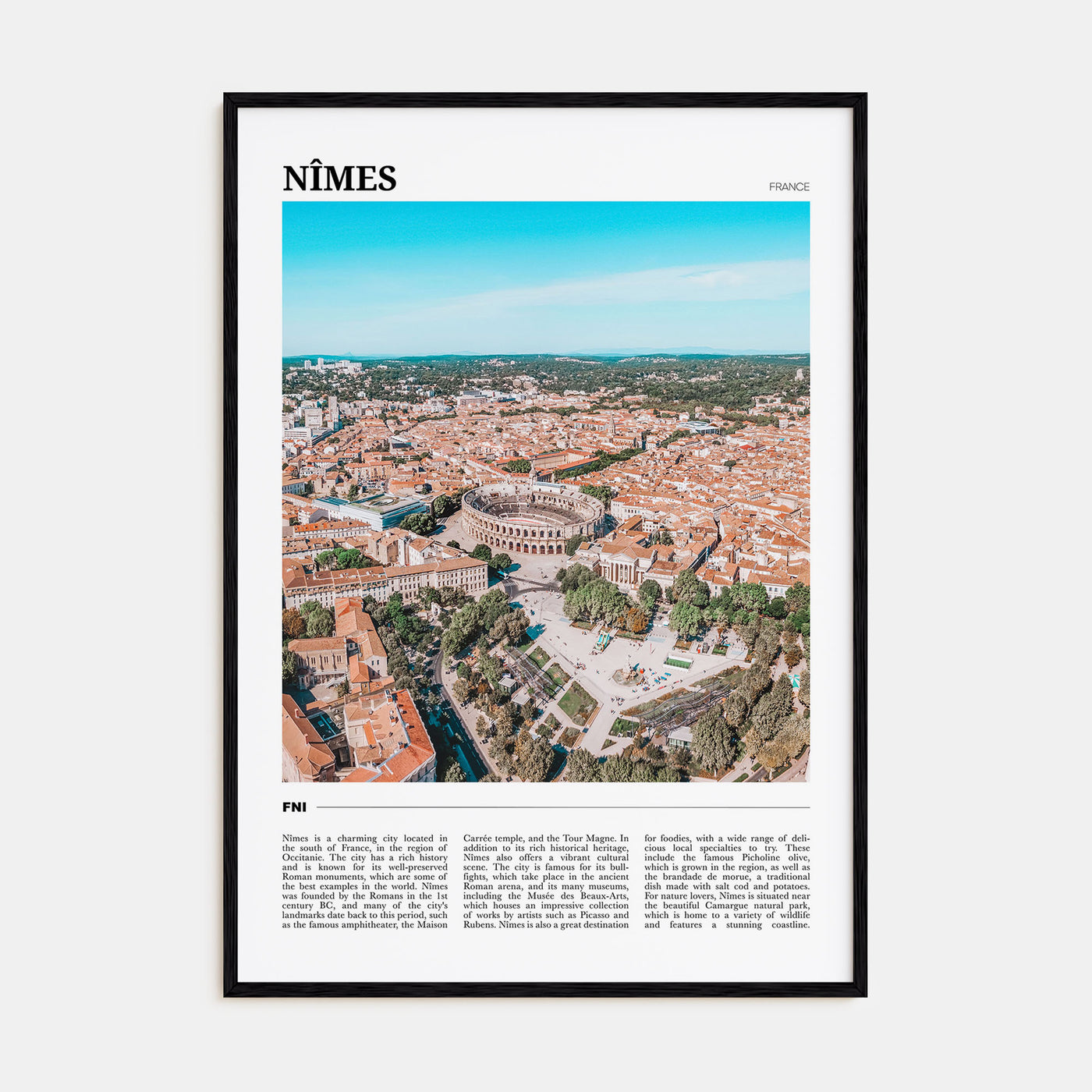 Nîmes Travel Color Poster