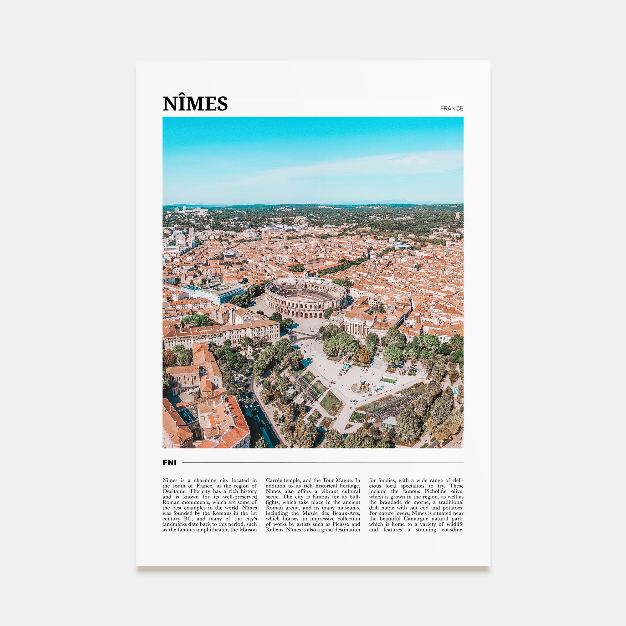 Nîmes Travel Color Poster
