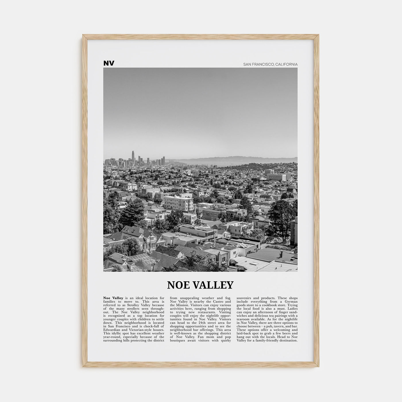 Noe Valley Travel B&W Poster