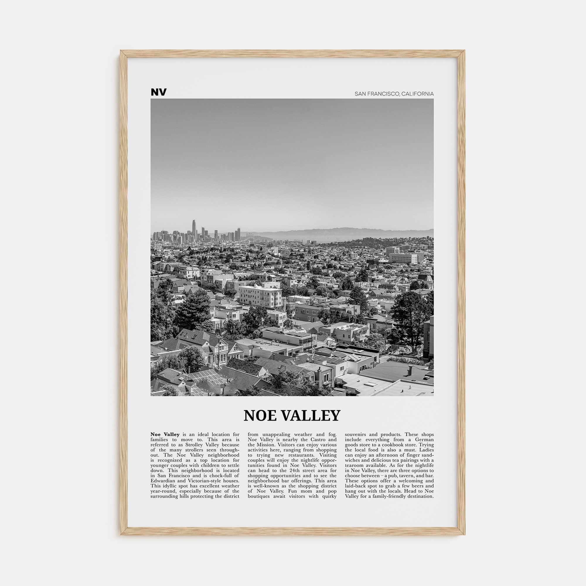Noe Valley Travel B&W Poster