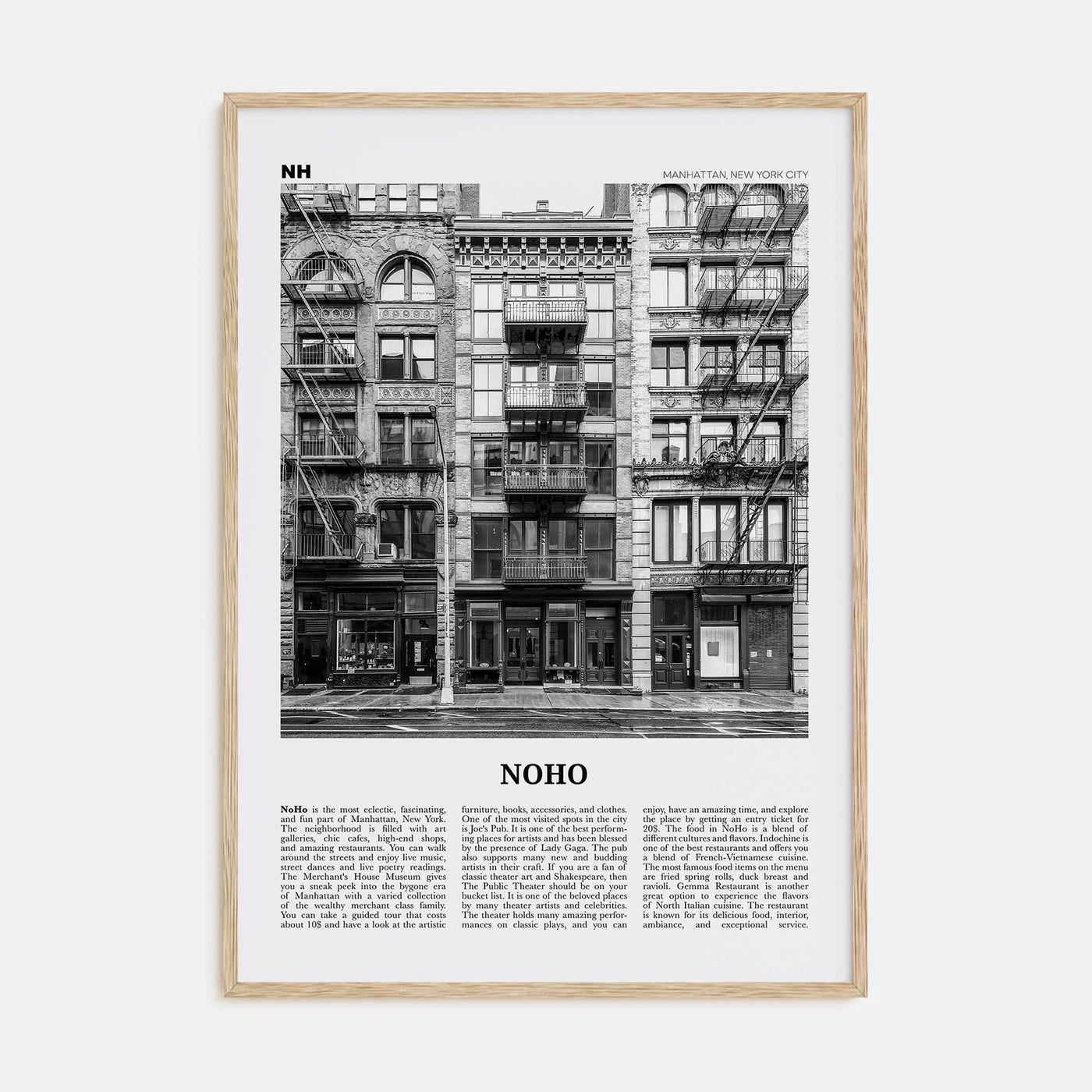 NoHo Travel B&W Poster