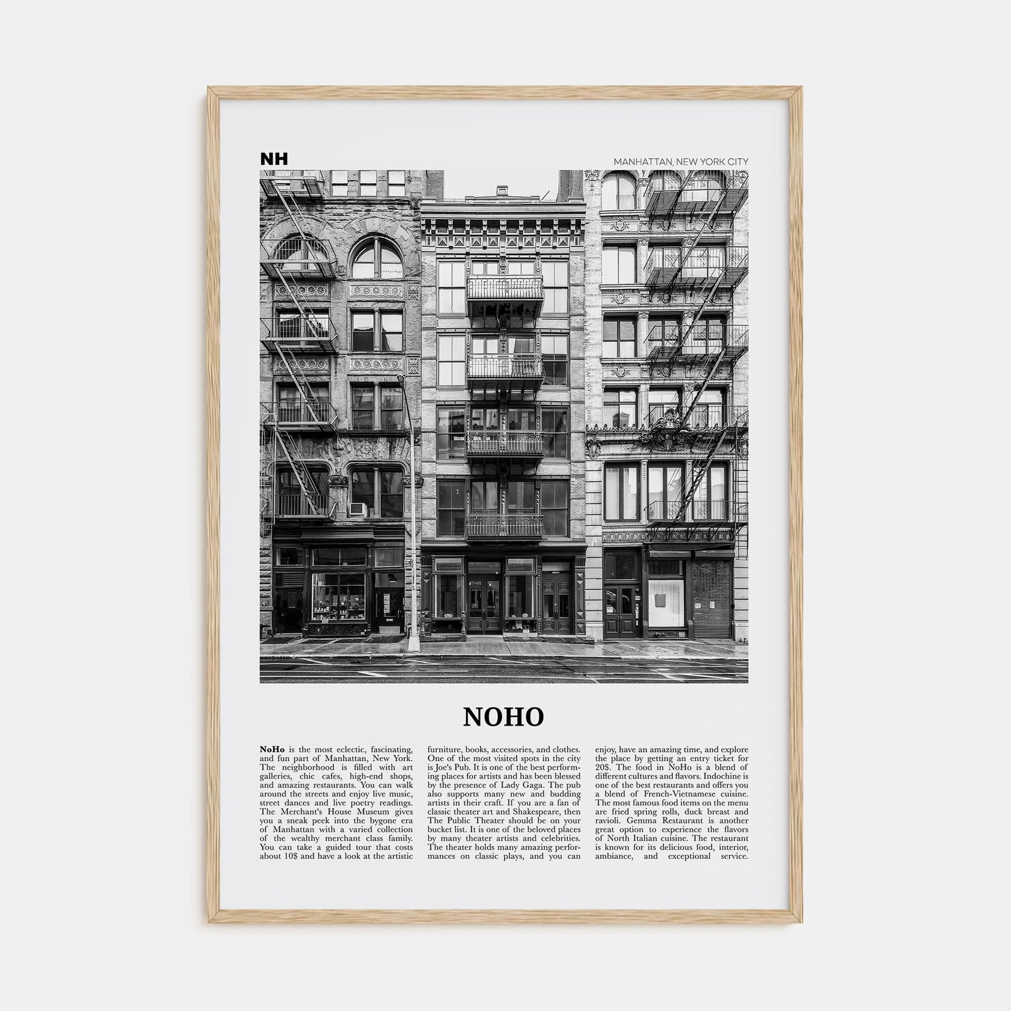 NoHo Travel B&W Poster