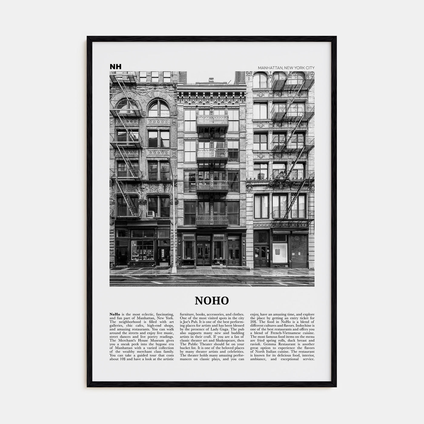 NoHo Travel B&W Poster