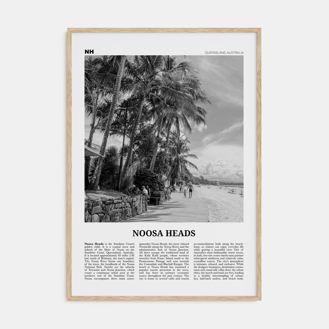 Noosa Heads Travel B&W No 2 Poster