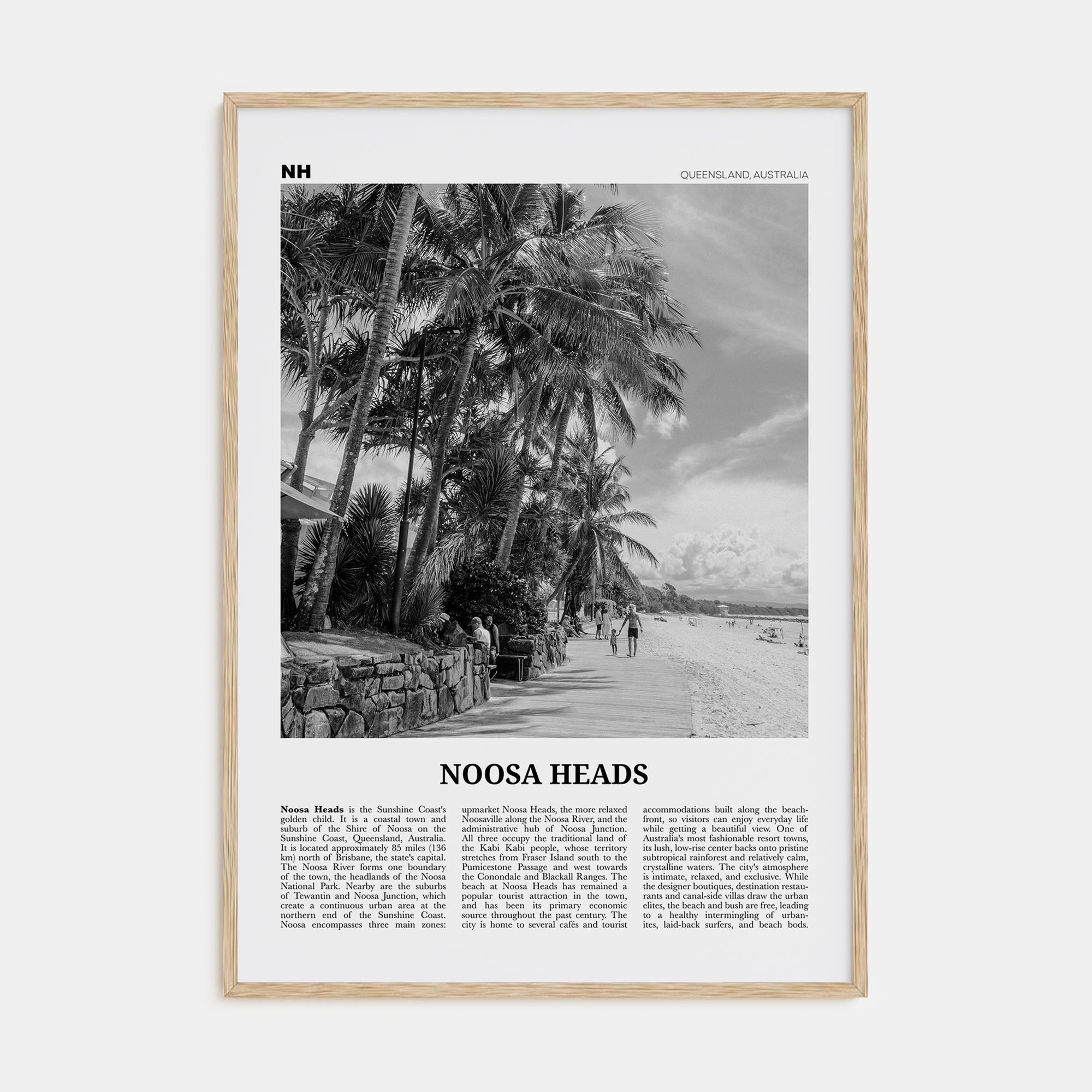 Noosa Heads Travel B&W No 2 Poster