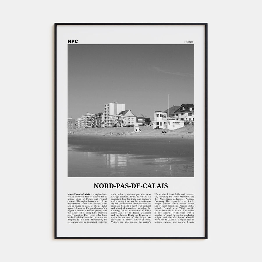 Nord-Pas-de-Calais Travel B&W Poster