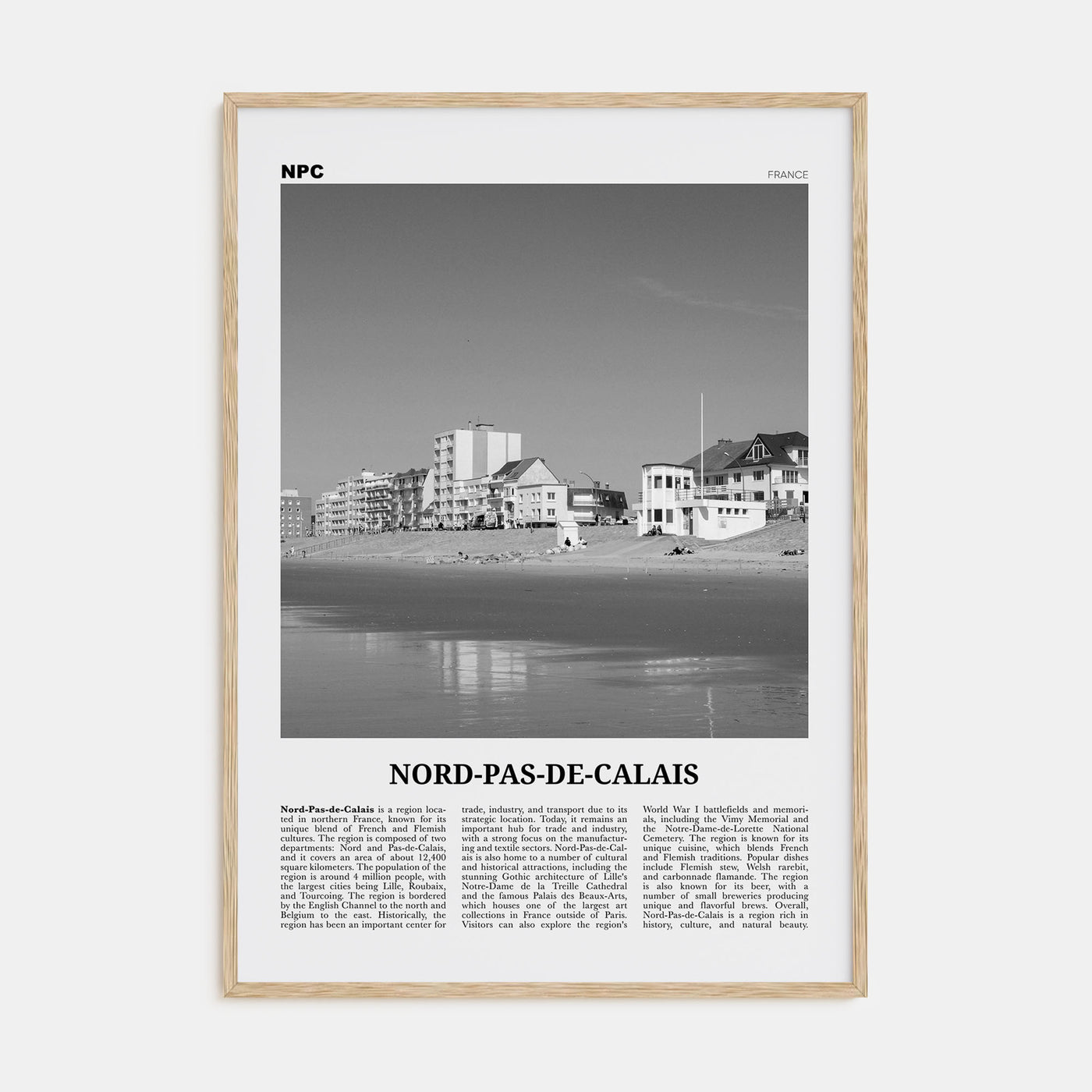 Nord-Pas-de-Calais Travel B&W Poster