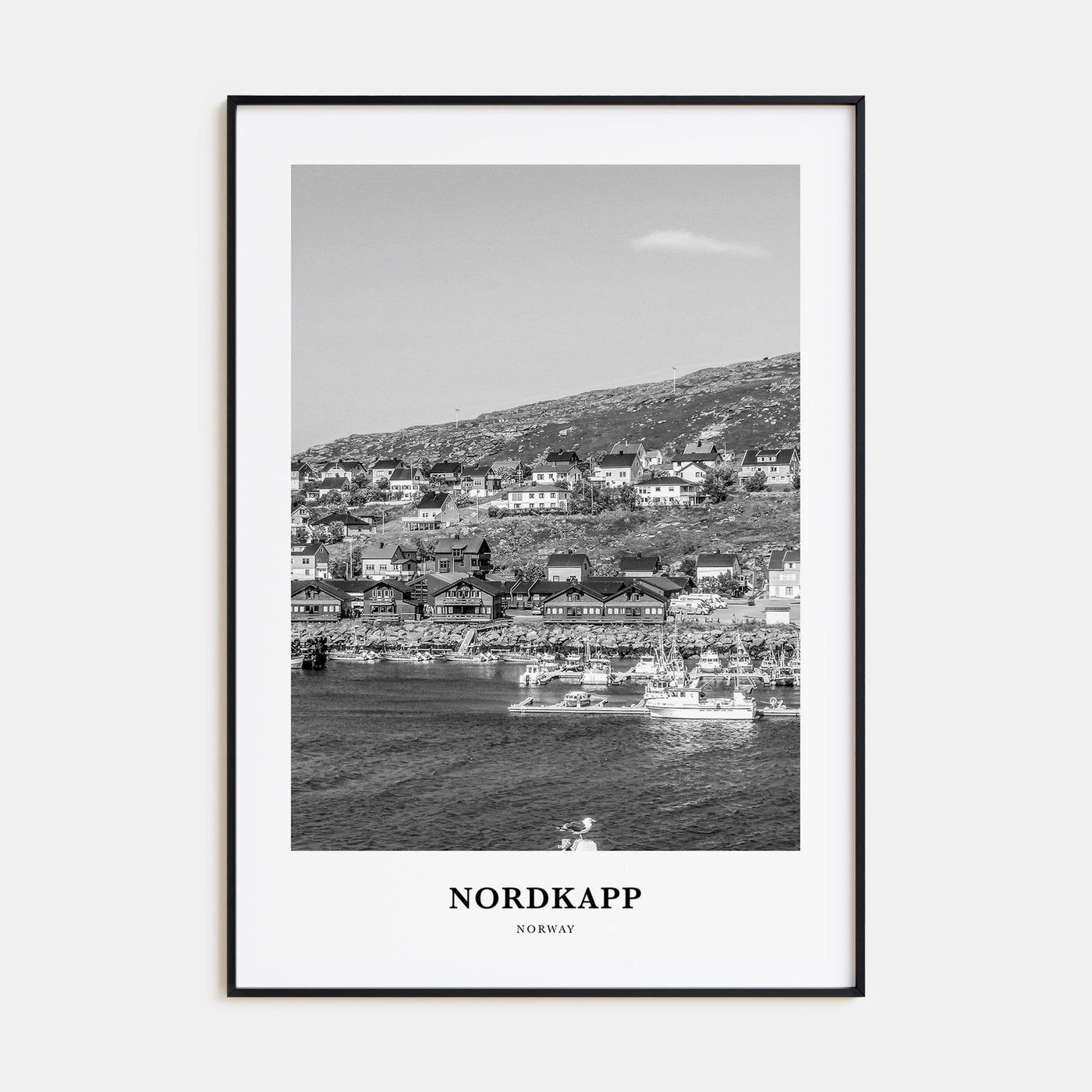 Nordkapp Portrait B&W Poster