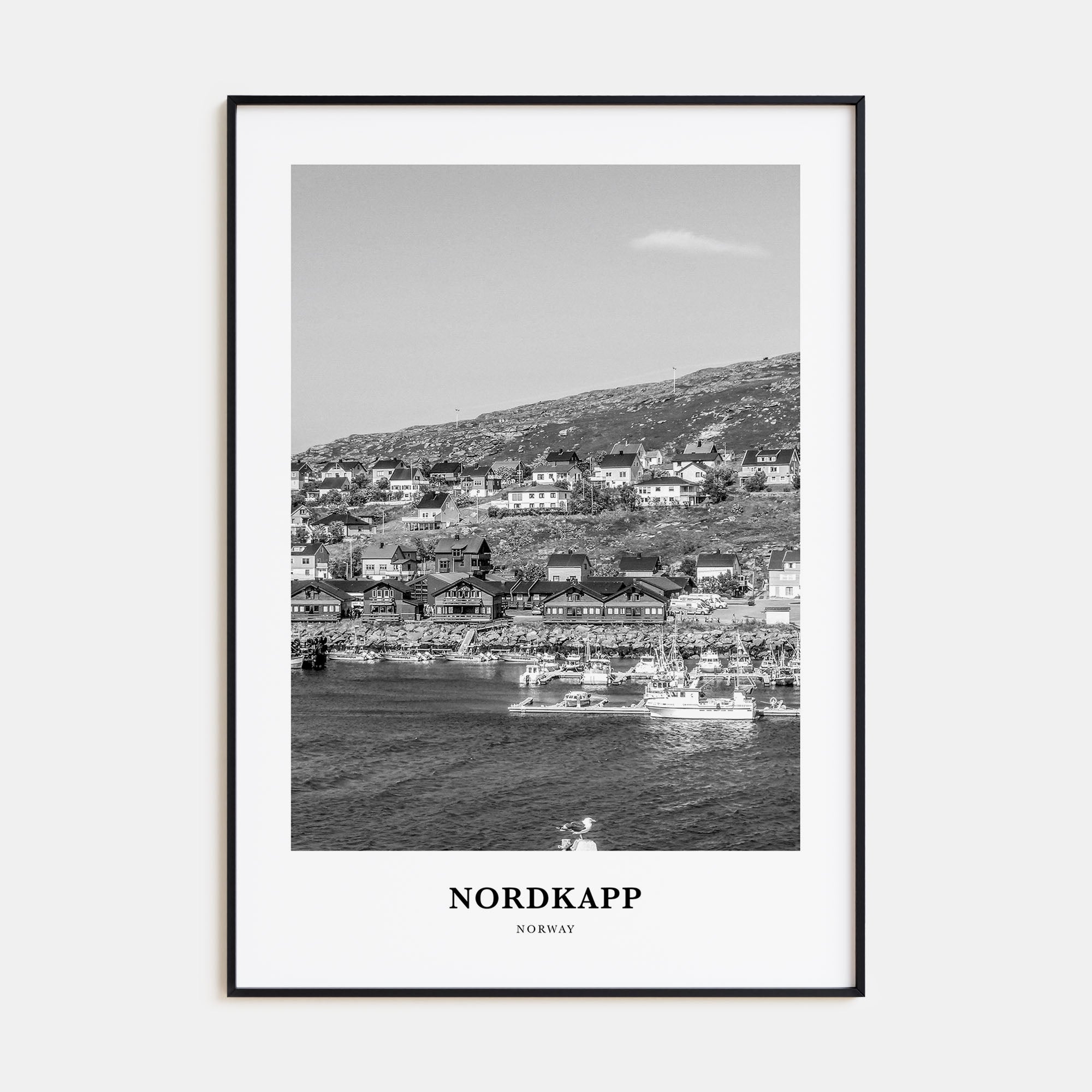 Nordkapp Portrait B&W Poster