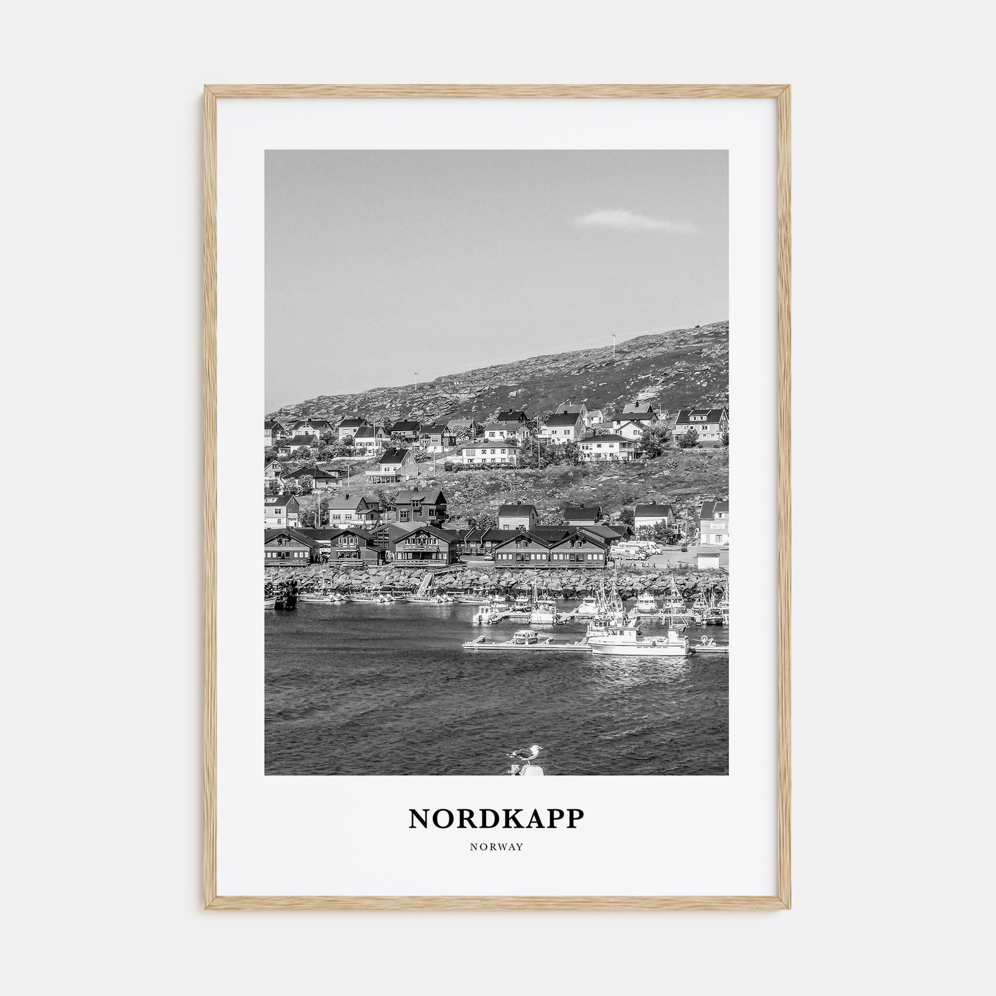 Nordkapp Portrait B&W Poster