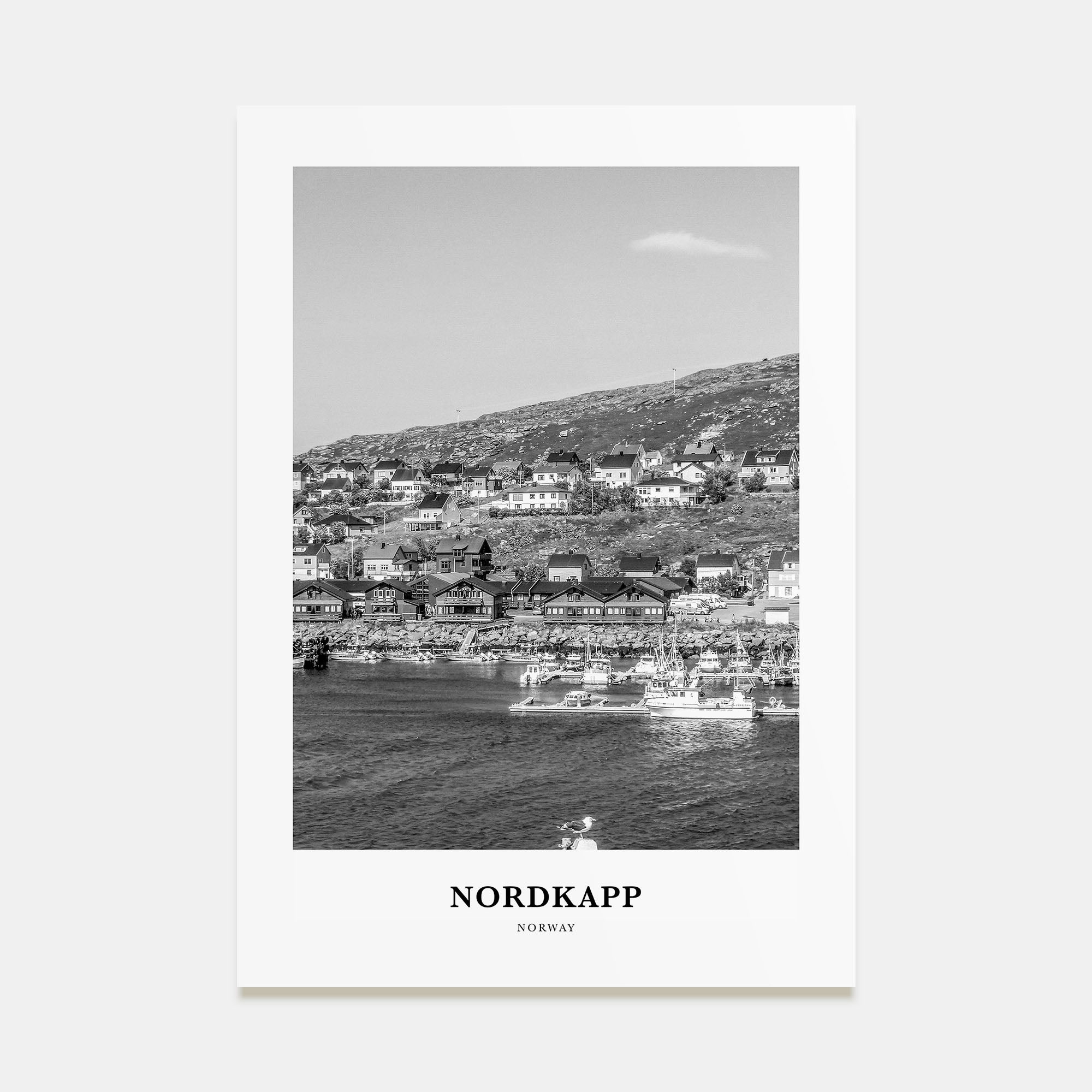 Nordkapp Portrait B&W Poster