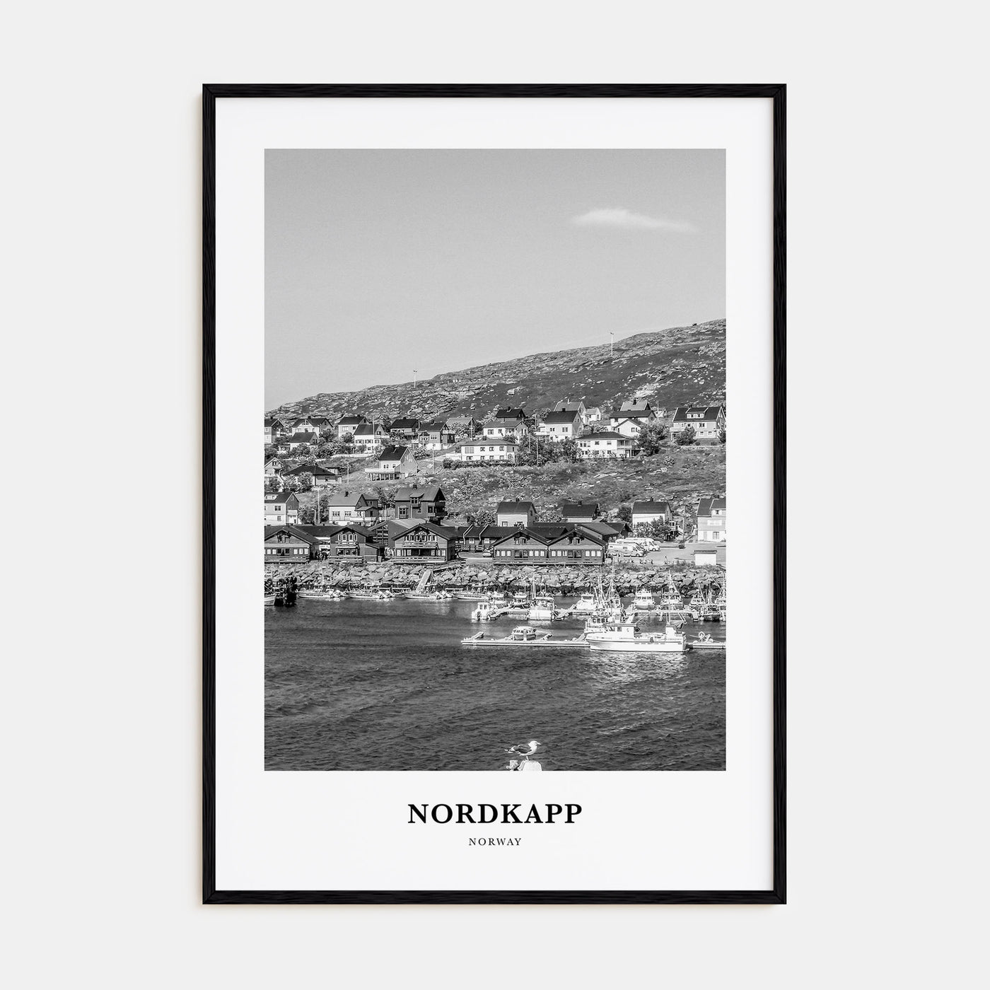 Nordkapp Portrait B&W Poster