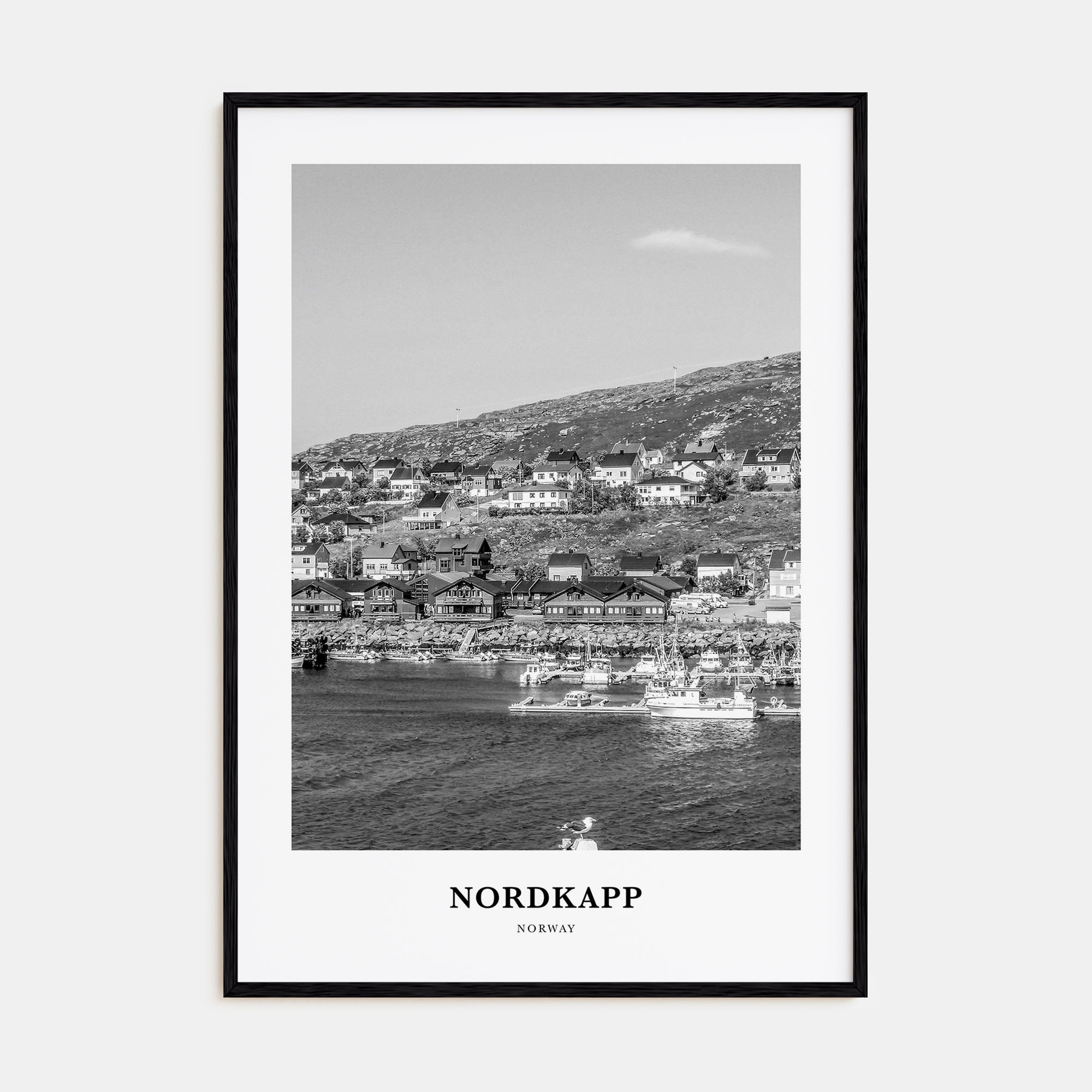 Nordkapp Portrait B&W Poster