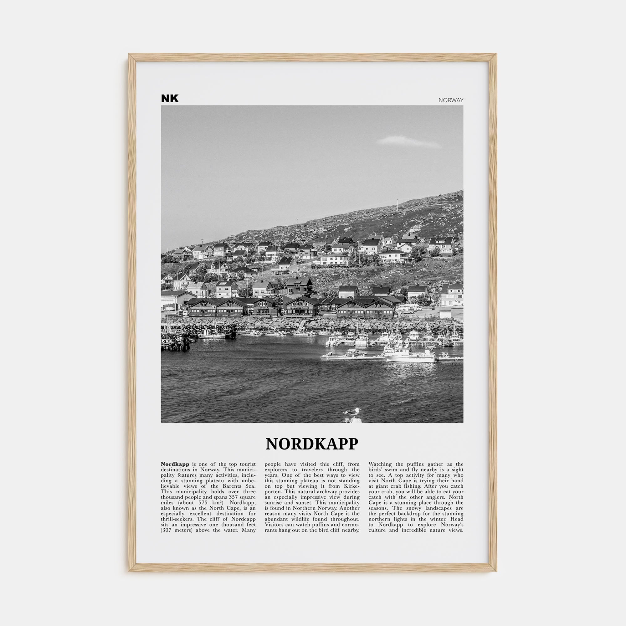 Nordkapp Travel B&W Poster
