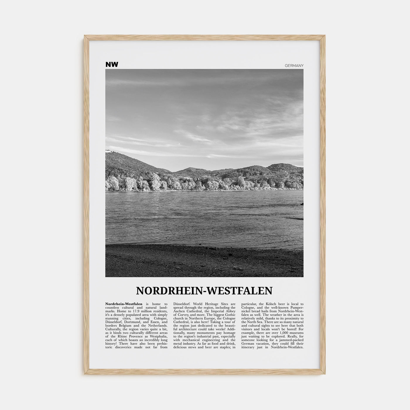 Nordrhein-Westfalen Travel B&W Poster