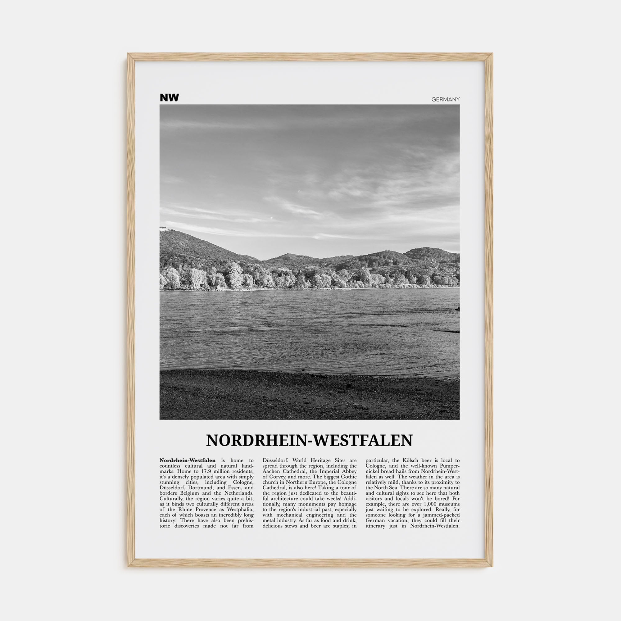 Nordrhein-Westfalen Travel B&W Poster