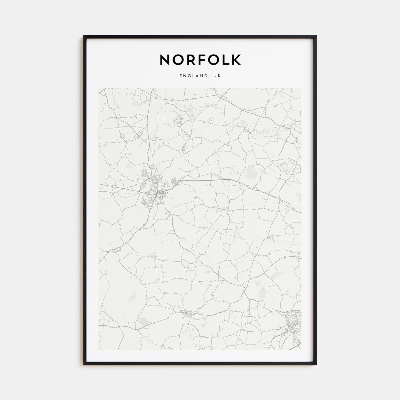 Norfolk, England Map Portrait Poster
